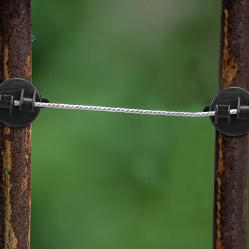 Frienda 25 Pcs Electric Fence Insulators Bulk Round Post Clips Electric Wire Insulators Wood Post Wire Holding for Garden Ranch Agriculture Farm Fence