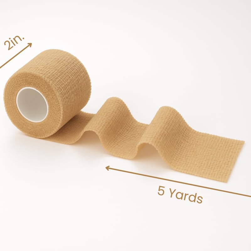 2" Cohesive Flexible Bandage Wrap – Natural - Pack of 8 - color: Natural