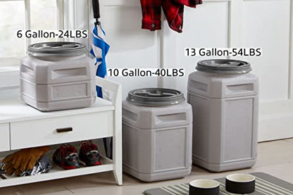 Mighty Tuff Airtight Dog Food Storage Container – 10 Gal, up to 40 lb Capacity – Cat and Dog Food Container with Twist Lid & Handles – BPA-Free, Made in USA - size: 10 Gal/ 40 lbs