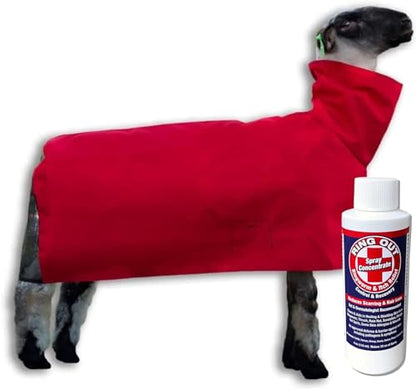 Show Pro Red Sheep Blanket - Nylon Mesh with Adjustable Strap - Lamb Size 30+ lbs - Sunburn & Fly Bite Protection - Made in USA - size: Large