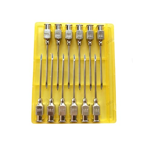 Veterinary Needles, Cattle Needle Poultry Injection Needles 12 Sticks,Suitable for Pigeons, Chickens, Ducks, Geese, Pigs, Sheep, Horses (16X38 16G) - color: 16X38 16G
