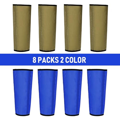Jexine 8 Pcs Mesh Fly Boots for Horse - color: Dark Blue Brown
