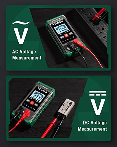 TM-510 Digital Multimeter, 4000 Counts, Smart Measurement, Auto-Ranging Voltmeter; Voltage Tester with Non-Contact Voltage Function, Measures AC/DC Voltage, Resistance, Continuity – Green (Pack of 2) - size: TM-510 Auto Multimeter (Pack of 2)
