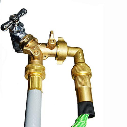 HQMPC Hose Y Splitter 3/4" GHT Garden Hose Valve 2 Way For Garden Lawn Waterring - Brass, 4 Pack - style: Y Hose Splitter 4 Sets