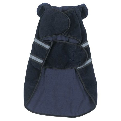 Casual Canine Fleece-Lined Reflective Dog Jacket for Safety, Blue, Large - color: Navy, size: Large