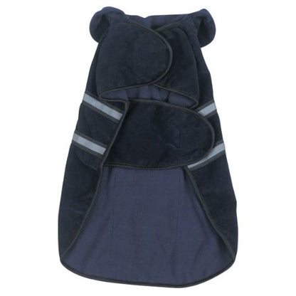 Casual Canine Fleece-Lined Reflective Dog Jacket for Safety, Blue, Large - color: Navy, size: Large