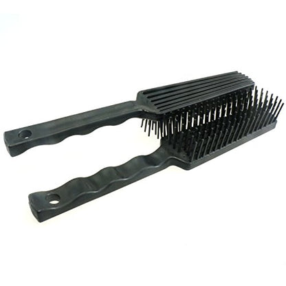 2pcs Horse Pet Detangler Plastic Comb for Long Tail Mane Forky Comb (Black) - color: Black