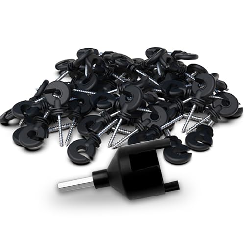 50pk Screw-in Electric Fence Ring Insulators, Wood Post Supplies