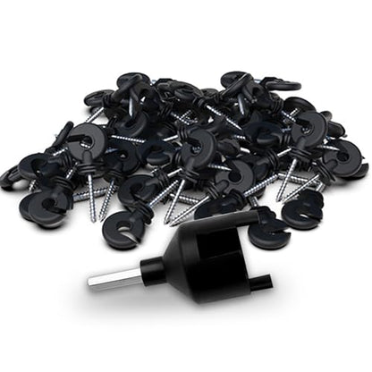 50pk Screw-in Electric Fence Ring Insulators, Wood Post Supplies