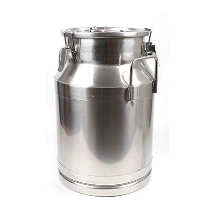 0.04 inch Thickened Stainless Steel Milk Can Large Liquid Container Storage,Stainless Steel Milk Bucket With Sealing Lid and Carry Handle,for Wine, Oil Storage Transport (30L/8 Gal) - size: 30L/8 Gal