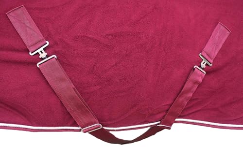 Challenger Horse Soft Fleece Cooler Contoured Exercise Blanket Liner Sheet Wicks 43MI03BG - color: Burgundy, size: 72 inches