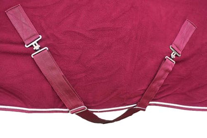 Challenger Horse Soft Fleece Cooler Contoured Exercise Blanket Liner Sheet Wicks 43MI03BG - color: Burgundy, size: 72 inches