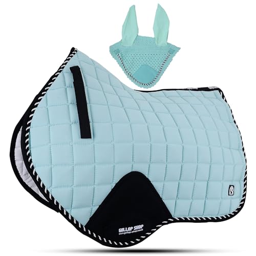 Close Contact Jumping Saddle Cloth Numnah Saddle Pads Free Ear (Ship from USA) - color: Mint, size: Full