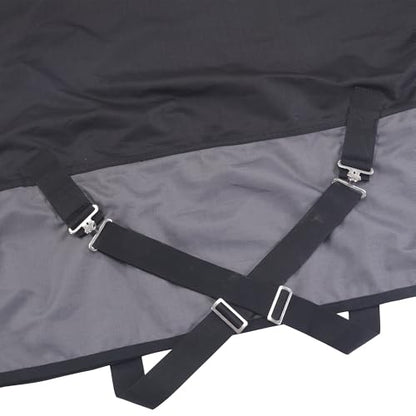 LEAFOREST 1200D Horse Blanket Waterproof Breathable Turnout (no Filling) Standard Neck Horse Sheet Black Grey 72IN | Breathable Ripstop Medium Weight Equine Care Sheets in The Barn, Stable, Pasture in Wet Cold Weather 0g BlackGrey 72IN - color: Black Grey