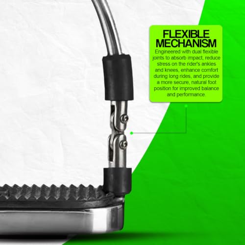 Flex Stainless English Saddle Stirrups Iron Pads Knee Ankle Stress Pain Relief - size: 4 Inch