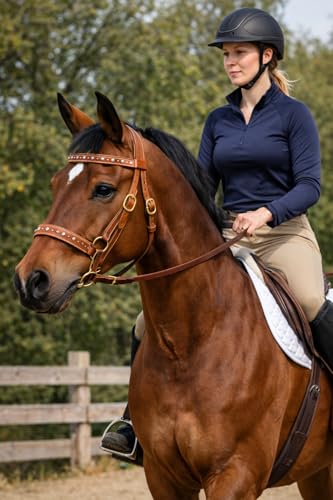 CHALLENGER Horse Western Harness Leather Turquoise Stone Bitless Sidepull Bridle w/Reins 77RS31