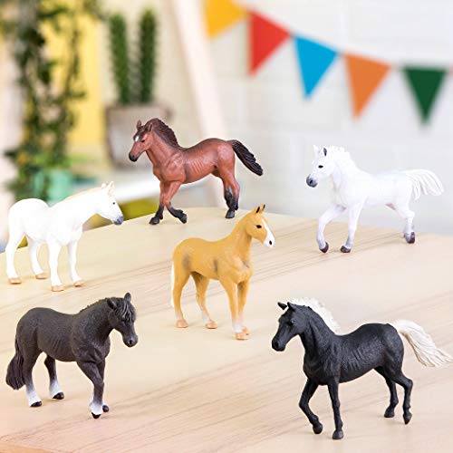 Terra by Battat Horse Toys, 6 Realistic Plastic Animal Figures, Animals - style: Terra Horse set 2