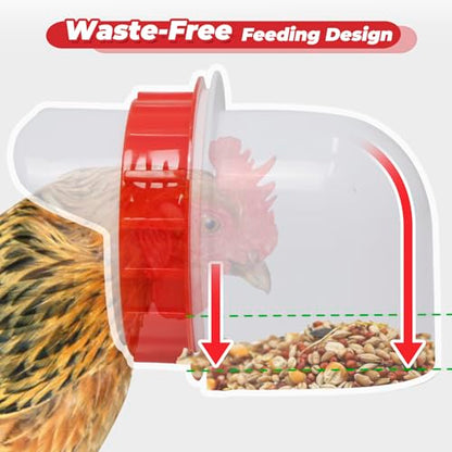 Automatic Chicken Feeder 100LBS Large Capacity, 12 Anti-Waste Ports Metal Poultry Feeder with Height Adjustable Stand, Waterproof Rodent Proof Feed Box with Lid Viewing Window for Hens Ducks Geese - size: 100LBS