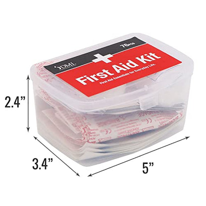 DMI 76-Piece First-Aid Kit, Portable All-Purpose Use for Minor Cuts and Scrapes, Durable Water-Resistant Case, Convenient and Portable for Travel - size: 76 Piece