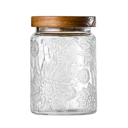 Adodeen Glass Storage Containers With Lids, Glass Jars With Lids, 24OZ - color: Sunflower-24oz