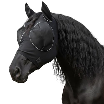 Fly Mask for Horses, Fly Masks for Horses Protection During Summer Turnout, Trail Riding in Bug-Prone Areas, Lycra Fabric with 40 Mesh Count K080 Screen for Enhanced Airflow