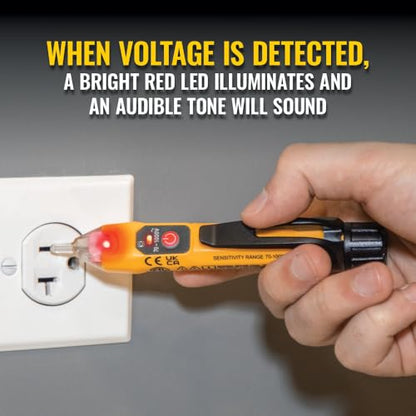 Klein Tools NCVT1XT Voltage Tester, Non-Contact Low Voltage Test Pen, 70V to 1000V AC, Durable IP67 Tester is Dustproof and Waterproof - size: Waterproof NCVT