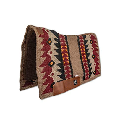 Professional's Choice Fuse Saddle Pad | Navajo Top with Steam-Pressed Bottom - color: Taupe/Wine, style: 1" Felt Thickness