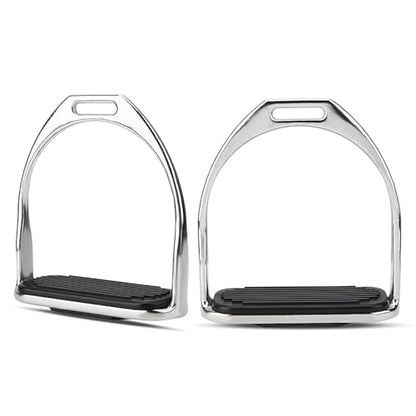 Comfortable 4.8" Iron Stirrups, Western Horse Riding Stirrups with Rubber Pad for Safe and Comfortable English Saddle Use