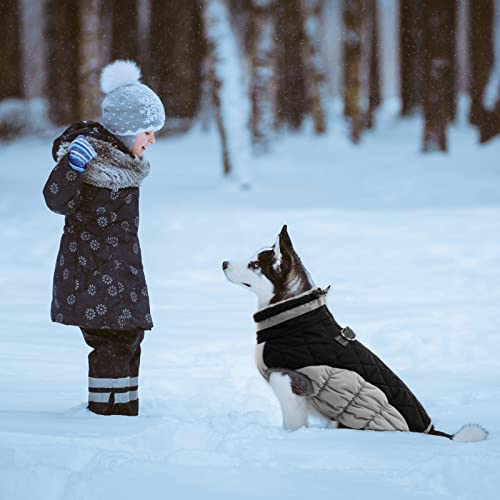 Lelepet Dog Coat Warm Dog Winter Coat Waterproof Dogs Jacket with Harness - color: Black, size: X-Small