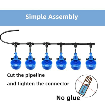 Automatic Chicken Waterer, 6 Cups Float Controlled No-Spill Dispenser