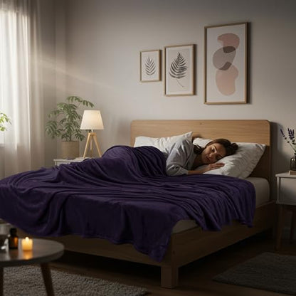 Utopia Bedding Ultra Soft Fleece Bed Blanket Throw Size Purple (50x60 Inch) - color: Purple, size: Throw (50x60 Inch)