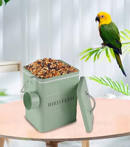 Geyecete Bird Feeder,Bird Food Jar Pet Food Storage Airtight Food Storage Container-Green - color: Green
