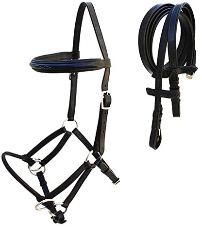 English Horse Black Leather All-Purpose Trail Bridle Reins 803AXBK - color: Black