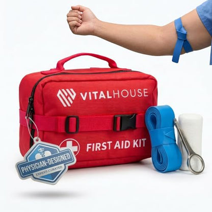 First Aid Kit 346 Piece with Tourniquet, Trauma Kit for Home Car Travel