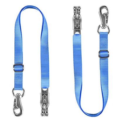 Rosemarie Trailer Cross Tie, Horse Haulage Adjustable Nylon Straps Leads with Panic Snap Fixed Eye Equestrian Equipment - color: Blue