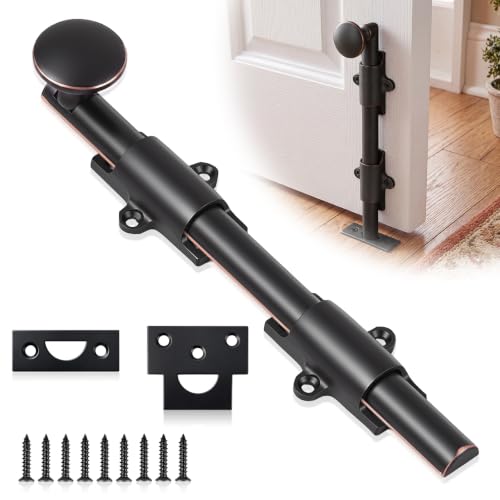 Tandefio 8" Dutch Door Bolt Heavy Duty Latch for Gate, Oil Rubbed Bronze | Solid Brass Slide Cane Bolt Hardware Locks Attic Latch for Dutch Sliding Barn Door Wooden Fence Metal Gate, Screws Included - color: Oil Rubbed Bronze, size: 8 Inch