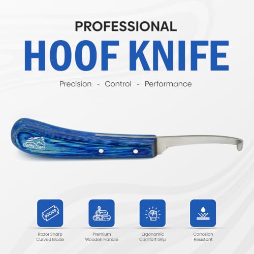 Equine Care Left-Handed Narrow Farrier Hoof Knife, Horses, Ponies, Minis - style: Left-Handed