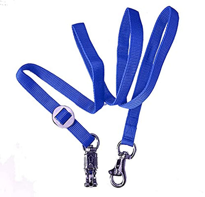 Majestic Ally Double Thick 36" to 72" Trailer Tie for Horse Haulage, Cross tie with Adjustable Buckle, Panic Snap and Bull Snap – 1" Wide by 36" to 72" Long (Royal Blue) - color: Royal Blue