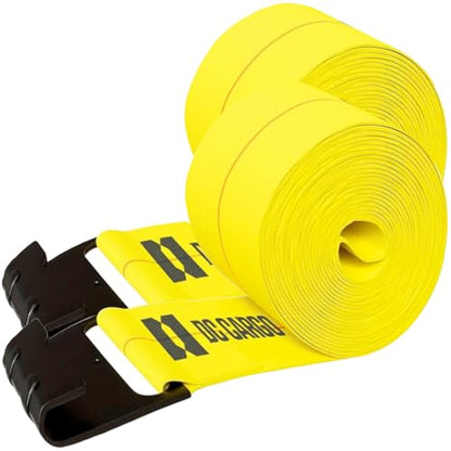 DC Cargo Mall Truck Straps, 4 inch X 30' Straps for Flatbed Trailer Heavy Duty Tie-Downs w/Flat Hooks (2-Pack) 16,500 lbs Break Strength, WLL# 5,500 lbs - size: 2-pack, style: Flat Hook