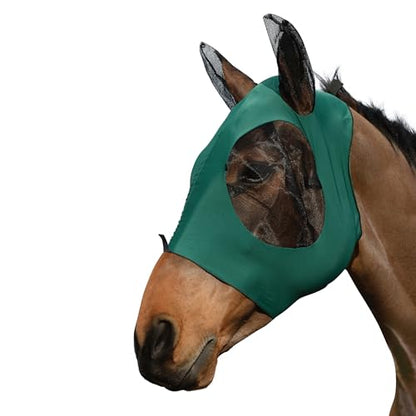 WeatherBeeta Stretch Bug Eye Saver with Ears, Hunter/Black, Pony - color: Hunter/Black, size: Pony