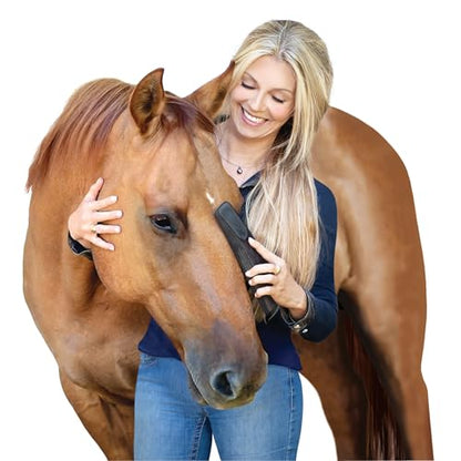 StripHair Gentle Groomer Horse Dog Brush Shedding Grooming Massage, red