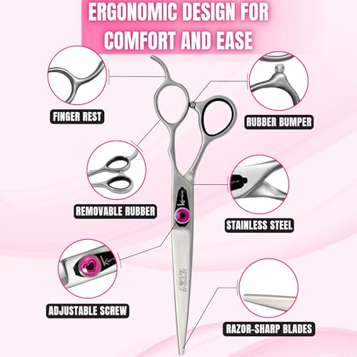 Kenchii Love Dog Grooming Shears, 7in Straight - size: 7.0" Straight