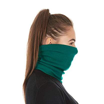 100% Merino Wool - Midweight Neck Gaiter - Skiing Neck Warmer - Winter Face Mask - Multipurpose Headwear - color: Emerald Green