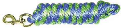 Hamilton 5/8" x 10' Poly Horse Lead Rope with Bolt Snap, Berry Blue/Lime - color: Berry Blue/Lime Green Stripe