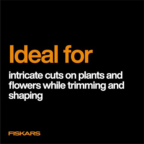 Fiskars 7" Loop Micro-Tip Pruning Shears, Garden Snips for Intricate Cuts | For Trimming Flowers, Plants & Herbs, Steel Blades Stay Sharp, X-Large SoftGrip Loop Handles, Ambidextrous, Includes Sheath - style: Micro-Tip Shears