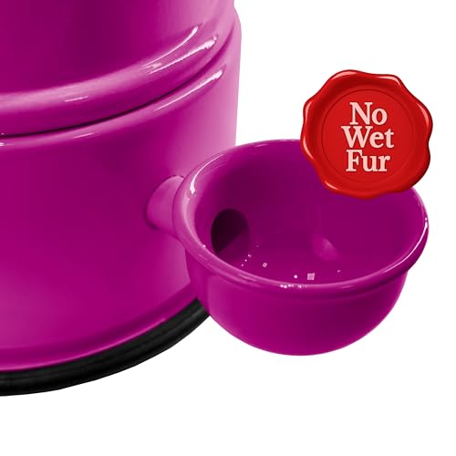 Pet Water Dispenser for Dogs and Cats, 47.3 oz – Gravity-Fed Aluminum Water Bowl, Prevents Wet Fur, Provides Continuous Fresh Water, Electrostatic Coated Finish, Vida Mansa (Violet) - color: Violet