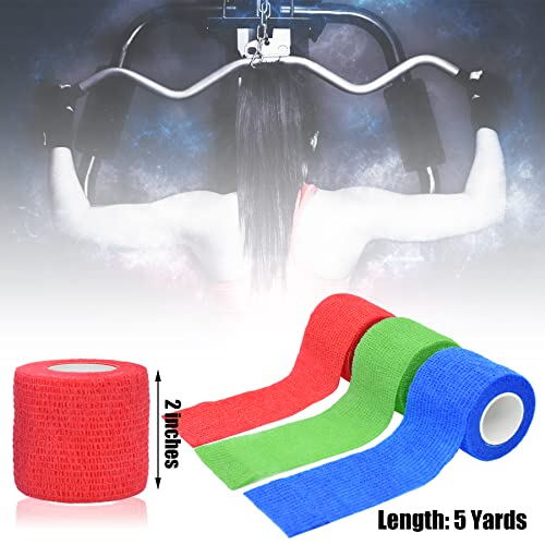 6 Pack Self Adhesive Bandage Wrap 2 Inches x 5 Yards - color: Mixed Colors, size: 2 Inch