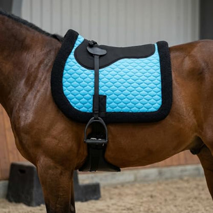 Horse Quilted English Bareback PAD Trail Fleece Neoprene Turquoise 72F48TR