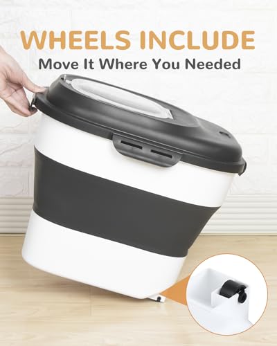 30-35 Lbs Dog Food Storage Container Collapsible Dog Food Container - color: Black