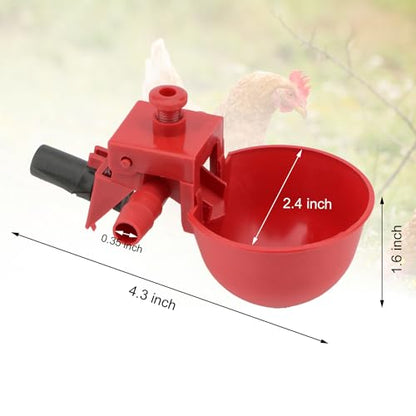Wontee Chicken Waterer Cups 10PCS Automatic Poultry Water Feeder for Chicks Turkeys Ducks Goose Quail